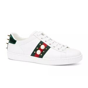 Gucci Ace Pearl and Stud Sneakers